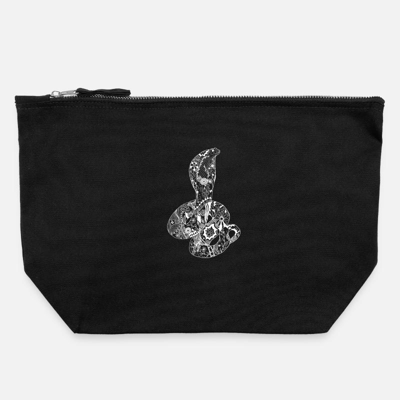Patchwork Cobra - Canvas Zip Pouch 22 x 23 cm - black
