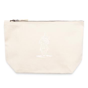 Joueur de cornemuse écossais en kilt - Pochette zippée en toile 22 x 23 cm - blanc naturel - Devant