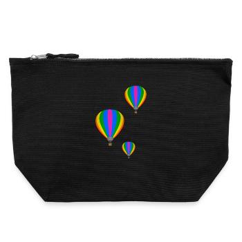 Fliegende Heißluftballons - Canvas Reißverschluss-Täschchen (22 x 23 cm) - Schwarz - Vorne