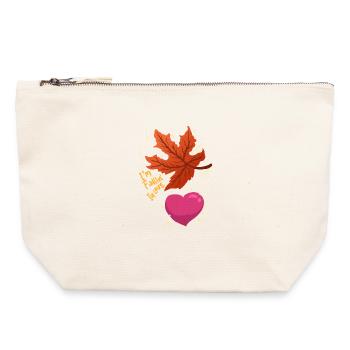 I'm Falling in Love - Maple Leaf Falling In Love - Canvas Reißverschluss-Täschchen (22 x 23 cm) - Naturweiß - Vorne