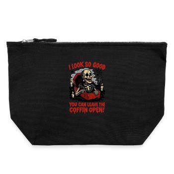 Ouvrir le style cercueil - Pochette zippée en toile 22 x 23 cm - noir - Devant