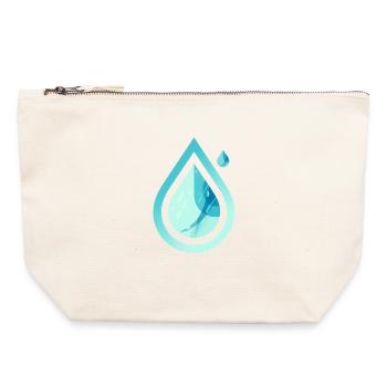 Pure Drop – Modern Water - Canvas Zip Pouch 22 x 23 cm - nature - Front