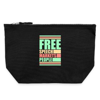 Marché de la liberté d’expression Peuple Libertarian Freedom Logo - Pochette zippée en toile 22 x 23 cm - noir - Devant