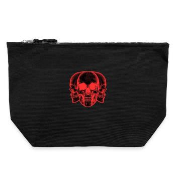 Red skulls - Canvas Reißverschluss-Täschchen (22 x 23 cm) - Schwarz - Vorne