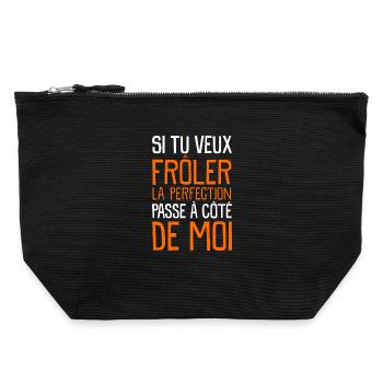 La Perfection - Pochette zippée en toile 22 x 23 cm - noir - Devant
