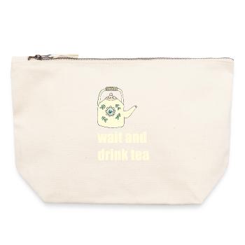 wait and drink tea - Canvas Zip Pouch 22 x 23 cm - nature - Front