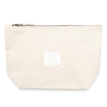 Derrière chaque homme fort se trouve son chat... catlove - Pochette zippée en toile 22 x 23 cm - blanc naturel - Devant