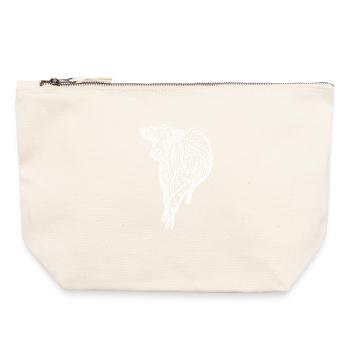 Cow White White Cow Cows Silhouettes Gift - Canvas Zip Pouch 22 x 23 cm - nature - Front