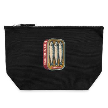 Retro sardines tin with tomatoes - Canvas Zip Pouch 22 x 23 cm - black - Front