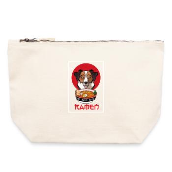 Australian Shepherd Dog Ramen-Nudelschalen-Kunst - Canvas Reißverschluss-Täschchen (22 x 23 cm) - Naturweiß - Vorne