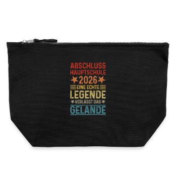 Graduation 2026 Hauptschule Hauptschulabschluss - Canvas Zip Pouch 22 x 23 cm - black - Front