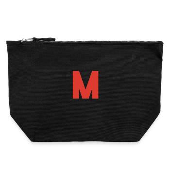 Logo rouge M sur fond noir - Pochette zippée en toile 22 x 23 cm - noir - Devant