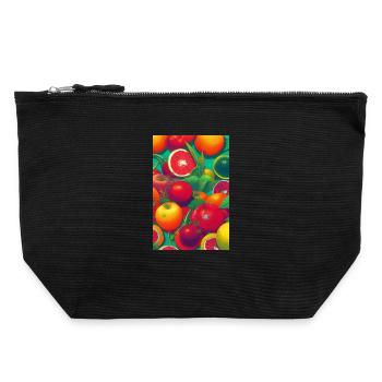 Fruit - Canvas Zip Pouch 22 x 23 cm - black - Front