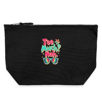 Design coloré et ludique avec lunettes arc-en-ciel - Pochette zippée en toile 22 x 23 cm - noir - Devant