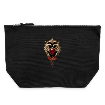 Elegance in red and gold - Canvas Zip Pouch 22 x 23 cm - black - Front