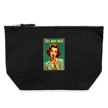 Retro Girl Design - Sucette « mignonne mais coquine » Edit - Pochette zippée en toile 22 x 23 cm - noir - Devant