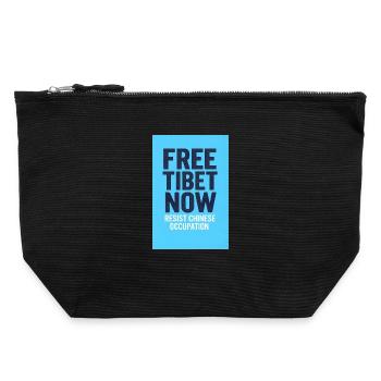 FREE TIBET NOW! Resist chinese occupation - Canvas Zip Pouch 22 x 23 cm - black - Front