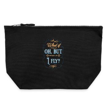 Inspirational Flying Mindset Quote - Pochette zippée en toile 22 x 23 cm - noir - Devant