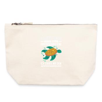 Podomètre? J’utilise le détecteur de mouvement - Pochette zippée en toile 22 x 23 cm - blanc naturel - Devant