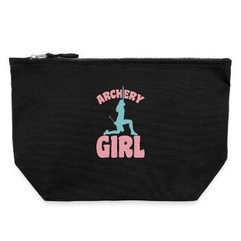Archer Girl - Canvas Zip Pouch 22 x 23 cm - black - Front
