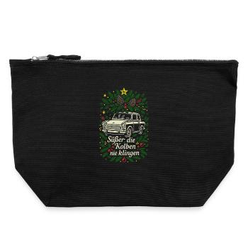 Plus doux que les pistons ne sonnent jamais - Trabi Christmas - Pochette zippée en toile 22 x 23 cm - noir - Devant