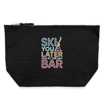 Ski You Later At The Bar Skiing Après Ski Bar - Canvas Zip Pouch 22 x 23 cm - black - Front