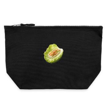 Wrap à sushi à la laitue - Pochette zippée en toile 22 x 23 cm - noir - Devant
