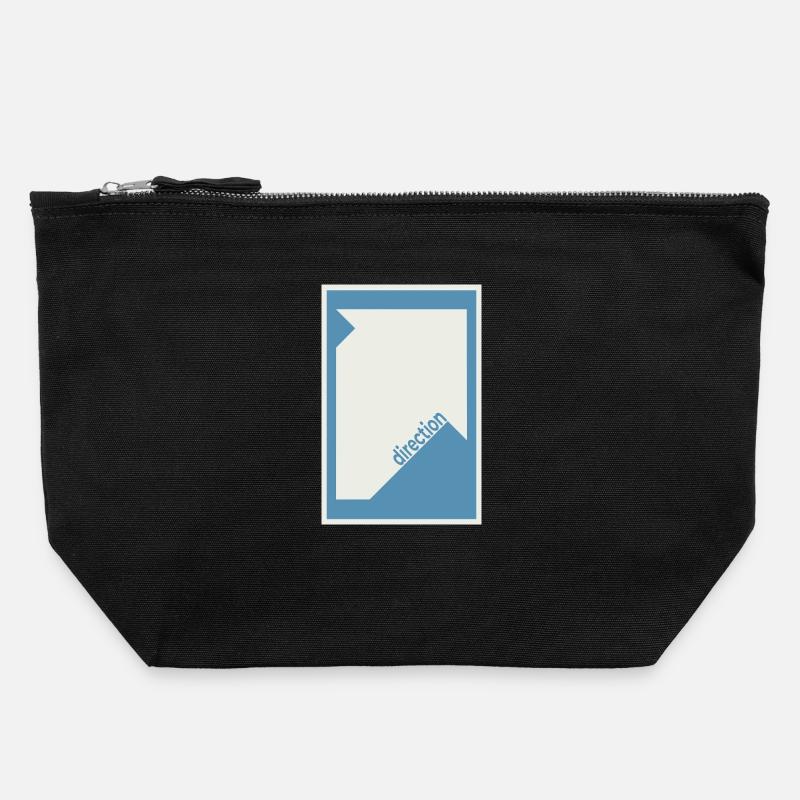 Direction Poster Blue – Modern Minimal - Canvas Zip Pouch 22 x 23 cm - black