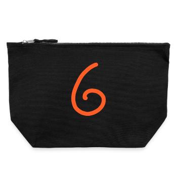 6 Number six number Birthday - Canvas Zip Pouch 22 x 23 cm - black - Front