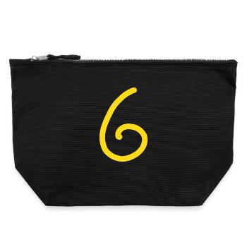 6 Number six number Birthday - Canvas Zip Pouch 22 x 23 cm - black - Front