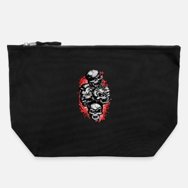 Red Skull - Canvas Zip Pouch 22 x 23 cm - black