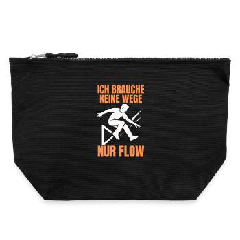 Parkour Jump - Design urbain dynamique - Pochette zippée en toile 22 x 23 cm - noir - Devant