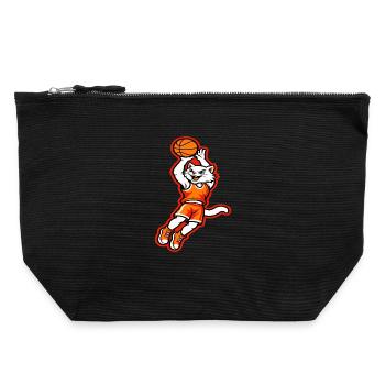 Fierce Cat Basketball Dunk Mascot - Canvas Zip Pouch 22 x 23 cm - black - Front