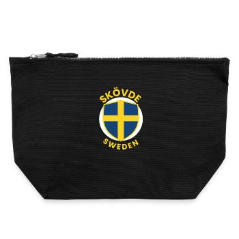 Skövde-Schild Schweden Wappen - Canvas Reißverschluss-Täschchen (22 x 23 cm) - Schwarz - Vorne