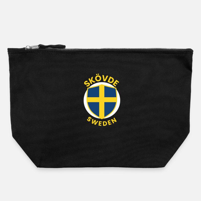 Skövde-Schild Schweden Wappen - Canvas Reißverschluss-Täschchen (22 x 23 cm) - Schwarz