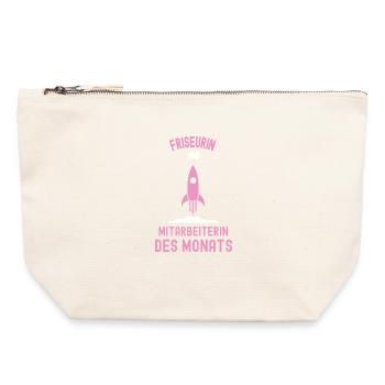 Beste Friseurin Mitarbeiterin des Monats Frisörin - Canvas Reißverschluss-Täschchen (22 x 23 cm) - Naturweiß - Vorne