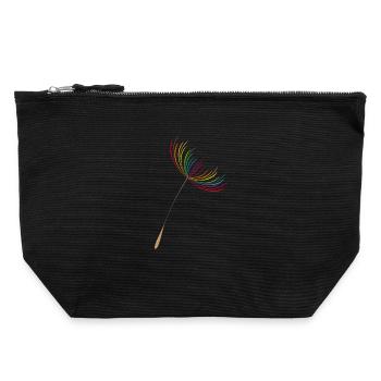 bunter und filigraner Löwenzahn Samen (Pusteblume) - Canvas Reißverschluss-Täschchen (22 x 23 cm) - Schwarz - Vorne
