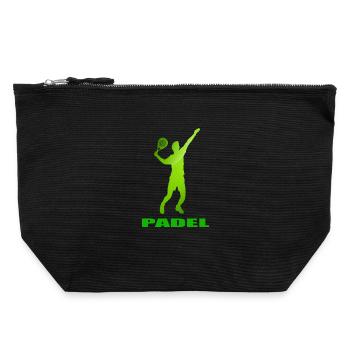 Padel - Canvas Zip Pouch 22 x 23 cm - black - Front