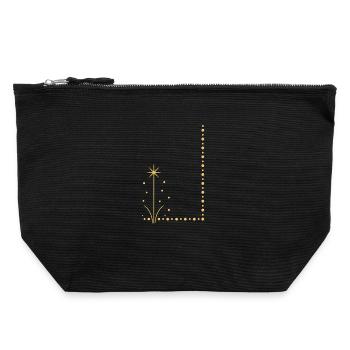 Goldene Sternpflanze am Rand - Canvas Reißverschluss-Täschchen (22 x 23 cm) - Schwarz - Vorne