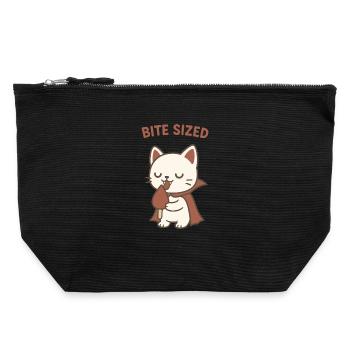 Popsicle Kitty de la taille d’une bouchée - Pochette zippée en toile 22 x 23 cm - noir - Devant