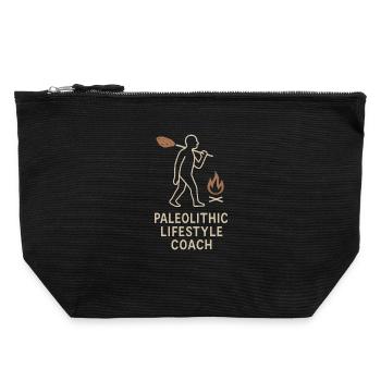 Outils préhistoriques en pierre d’Homo - Pochette zippée en toile 22 x 23 cm - noir - Devant