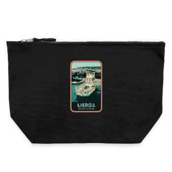 Tour of Belém in Portugal: Marine View - Canvas Zip Pouch 22 x 23 cm - black - Front