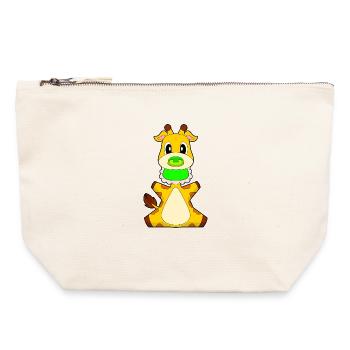 Giraffe Baby Lätzchen Schnuller - Canvas Reißverschluss-Täschchen (22 x 23 cm) - Naturweiß - Vorne
