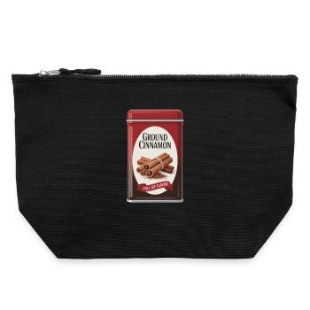 Ground Cinnamon Zimt Full Of Flavor - Canvas Reißverschluss-Täschchen (22 x 23 cm) - Schwarz - Vorne