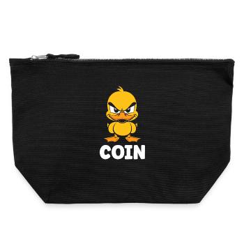 Caneton furieux COIN imprimé - Pochette zippée en toile 22 x 23 cm - noir - Devant