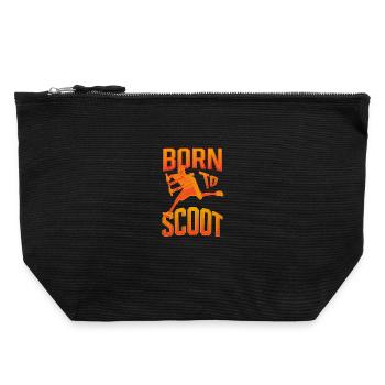 Born to Scoot - Canvas Reißverschluss-Täschchen (22 x 23 cm) - Schwarz - Vorne