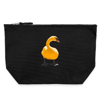 Elegant Swan Art Print - Canvas Zip Pouch 22 x 23 cm - black - Front
