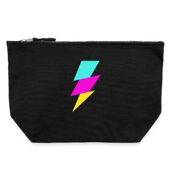 Abstrakter Strahl in Neonfarben - Canvas Reißverschluss-Täschchen (22 x 23 cm) - Schwarz - Vorne