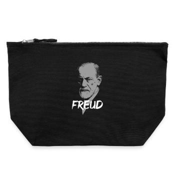 Portrait d’icône psychanalytique du Dr Freud - Pochette zippée en toile 22 x 23 cm - noir - Devant