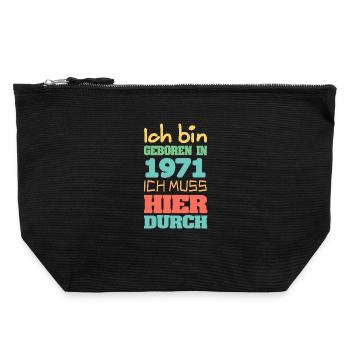 Year 1971 - Canvas Zip Pouch 22 x 23 cm - black - Front